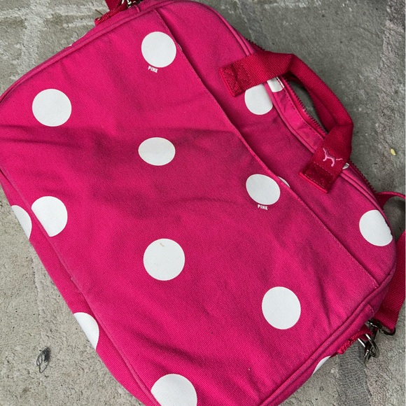 PINK Victoria's Secret Pink and White Polka Dot Backpack - Picture 3 of 4